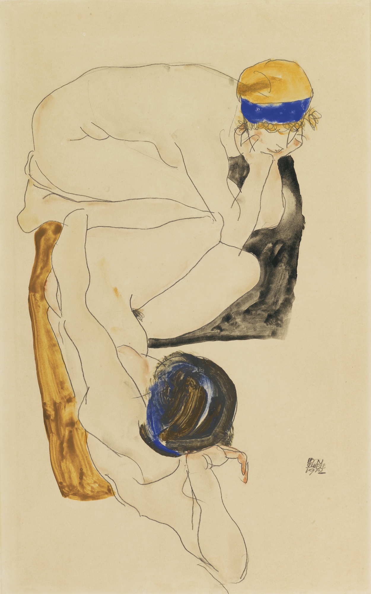 EGON_SCHIELE_1890_-_1918_ZWEI_LIEGENDE_FIGUREN